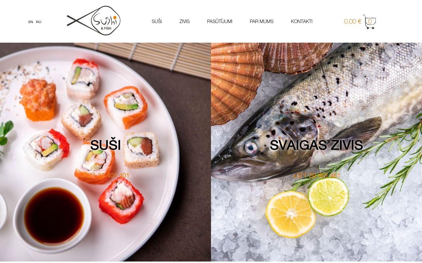 Sushi & Fish mājaslapas priekšskatījums