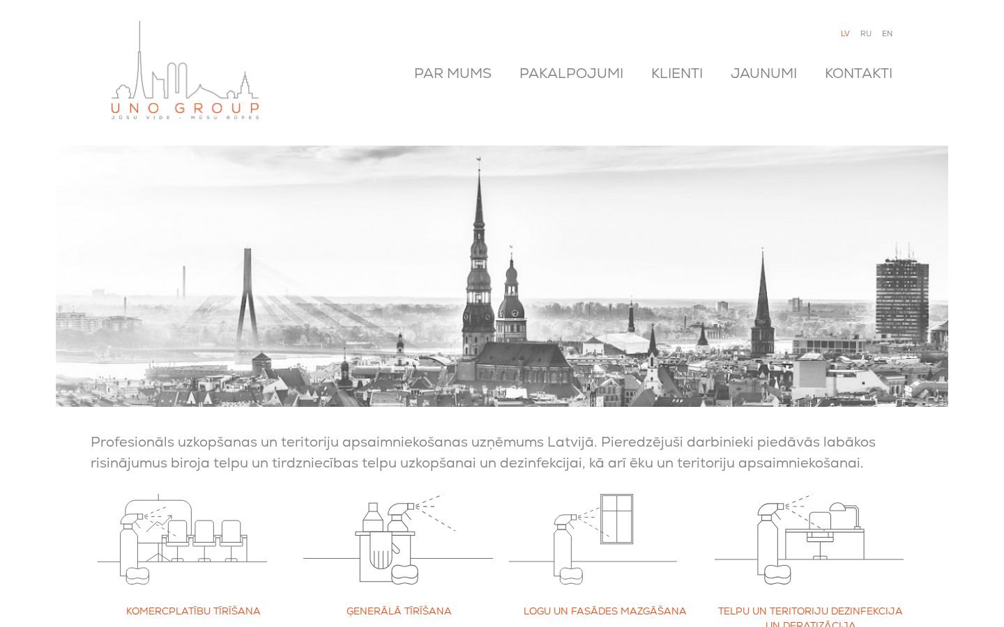 Uno Group mājaslapas priekšskatījums