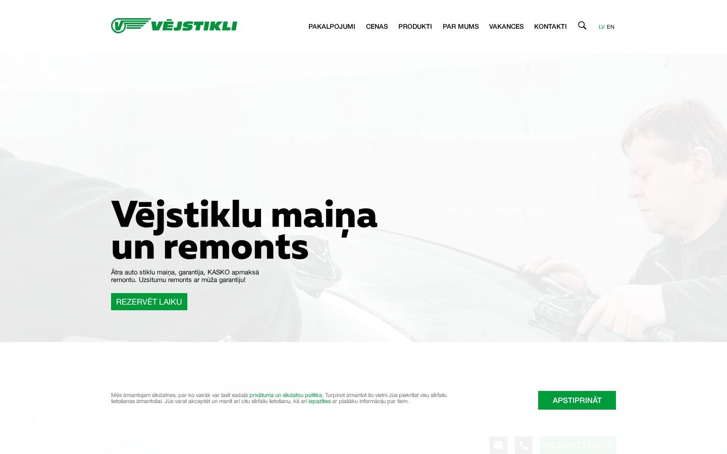 Vējstikli mājaslapas priekšskatījums